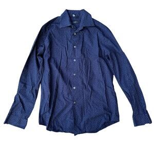 Paul Smith London The Byard Heart Print Dress Shirt in Navy Size 15/38